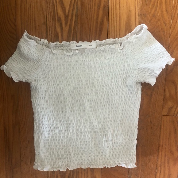 scrunchy white crop top - Picture 2 of 4
